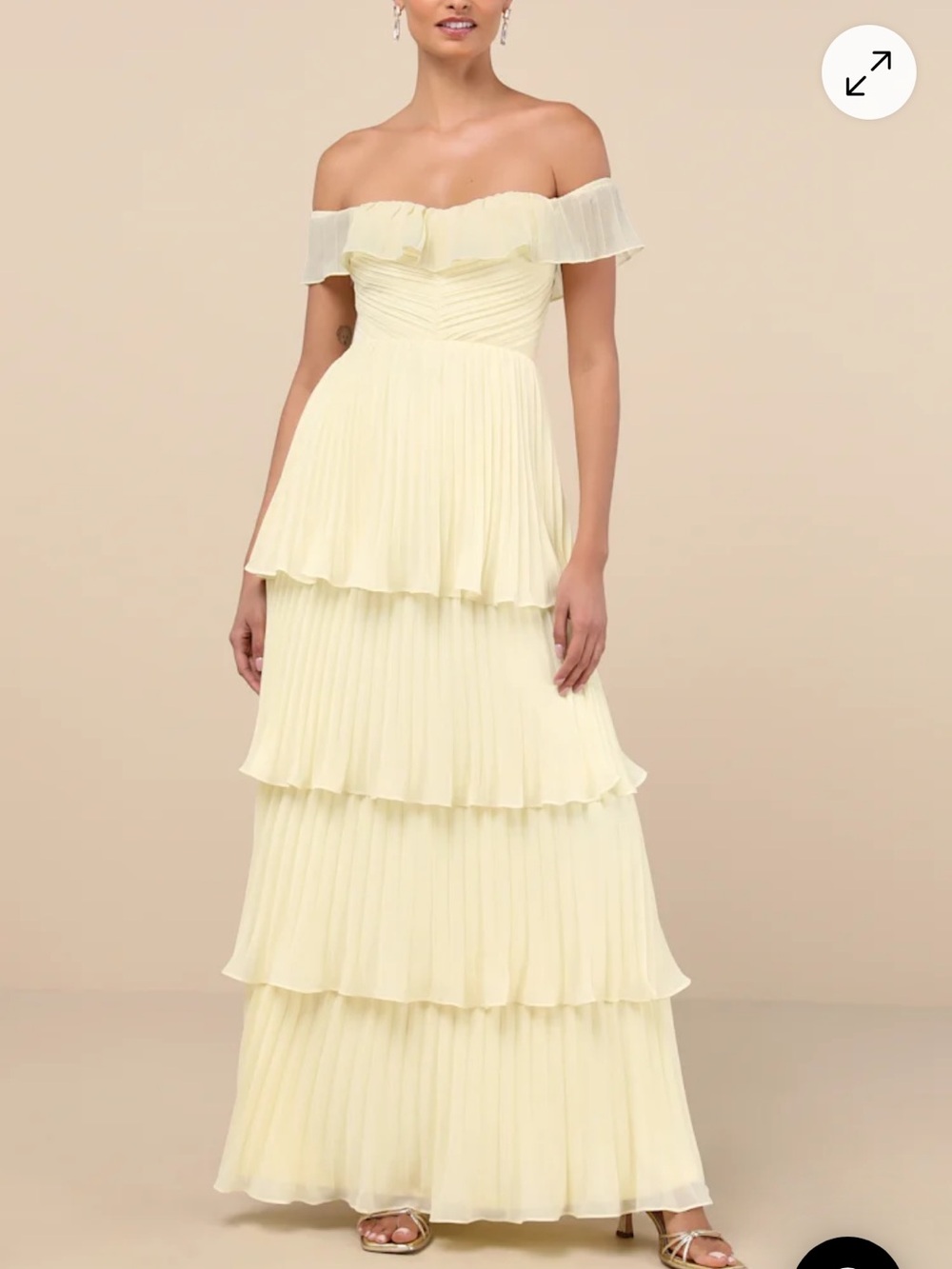 Lulu's Pale Yellow Tiered Ruffle Maxi Dress